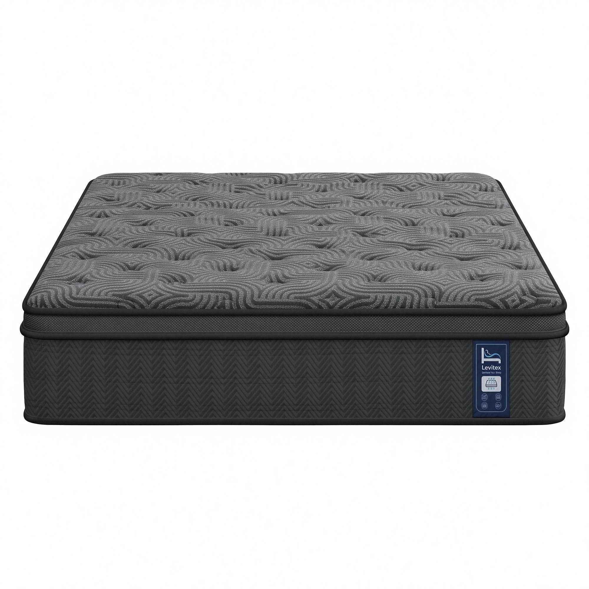 Levitex 34 cm Pocket Spring Mattress with Reinforced Edge Support & 5-Zone Pressure Relief Breathable Gel Memory Foam Hybrid Mattress for Back Pain Double