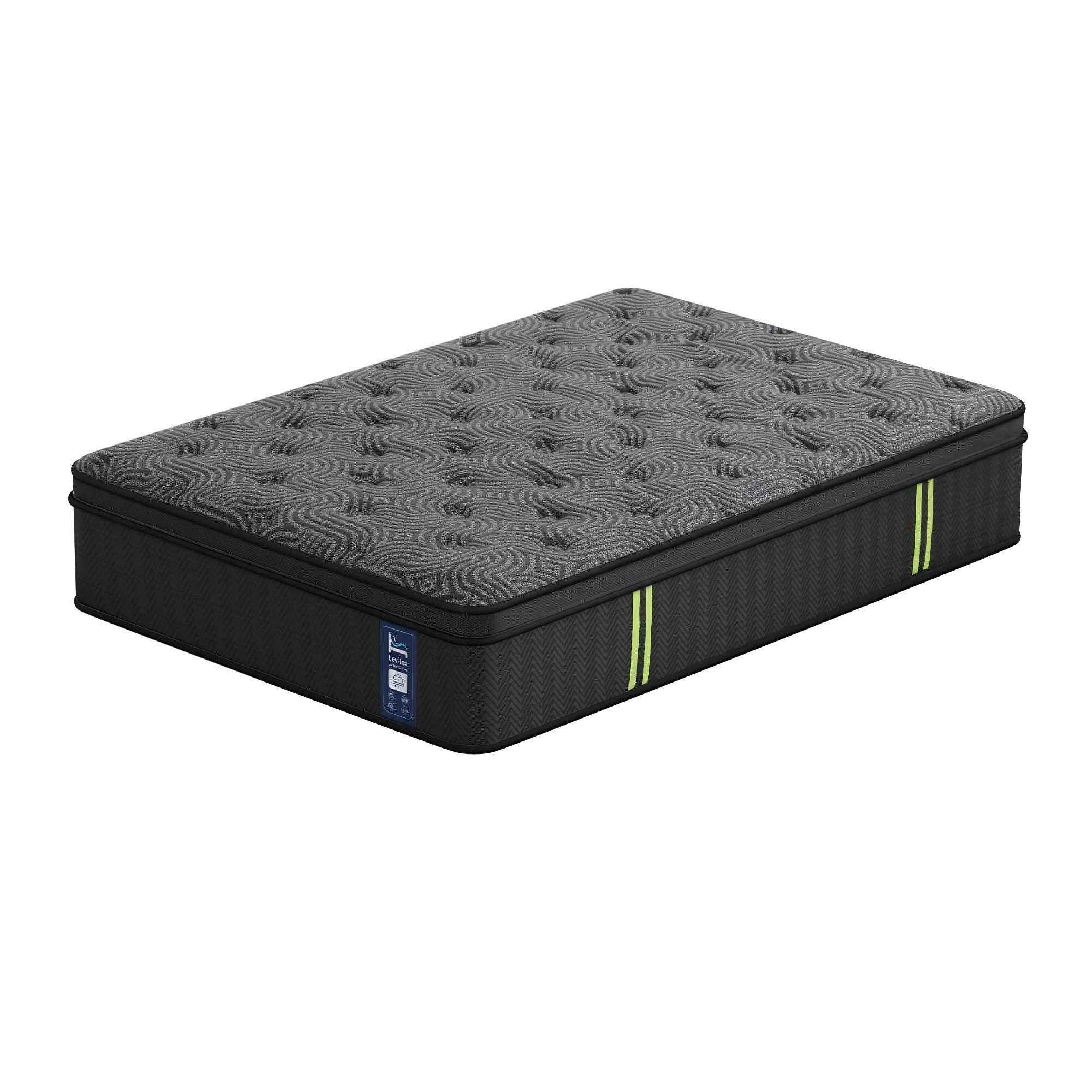 Levitex 34 cm Pocket Spring Mattress with Reinforced Edge Support & 5-Zone Pressure Relief Breathable Gel Memory Foam Hybrid Mattress for Back Pain ‌King Single