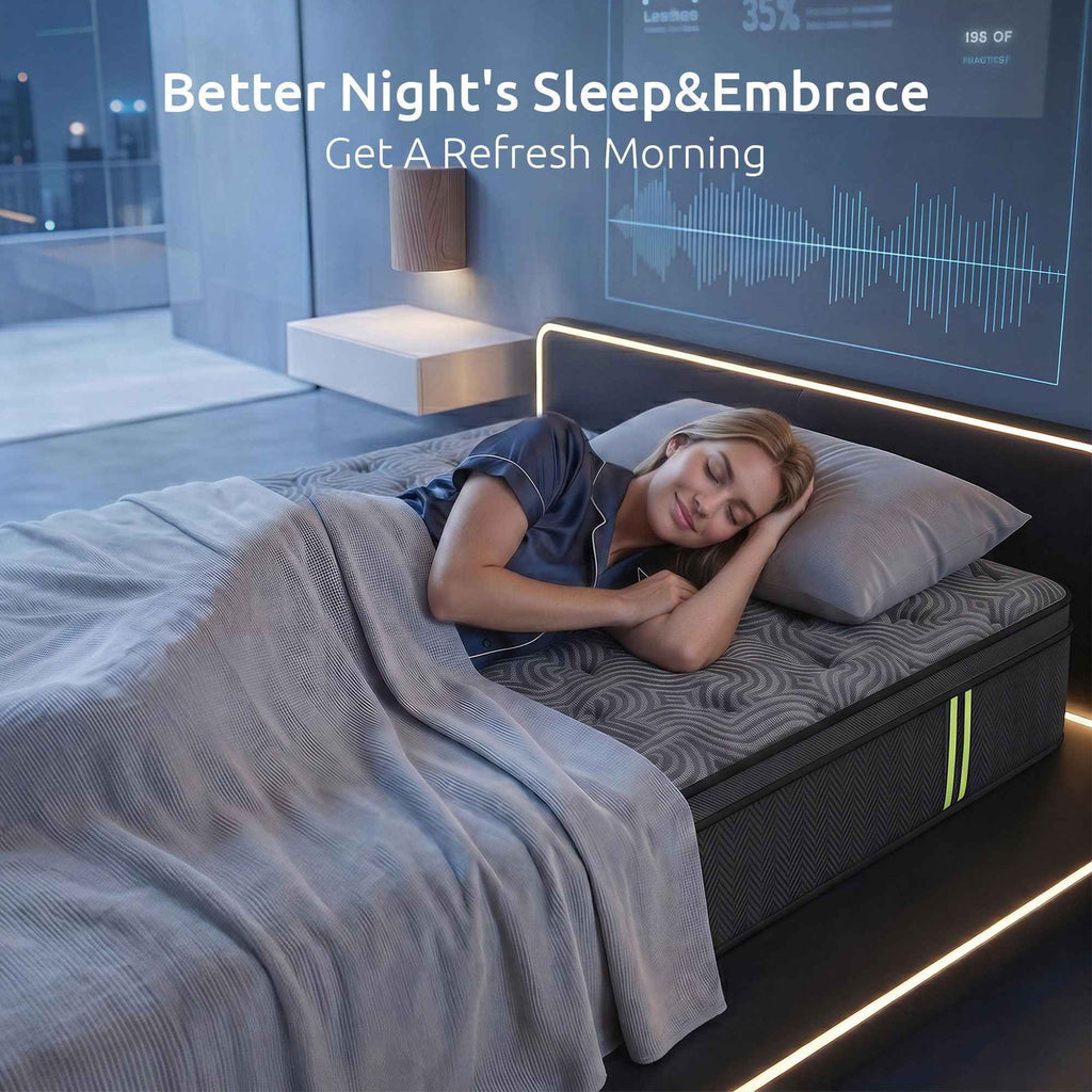 Levitex 34 cm Pocket Spring Mattress with Reinforced Edge Support & 5-Zone Pressure Relief Breathable Gel Memory Foam Hybrid Mattress for Back Pain ‌King Single