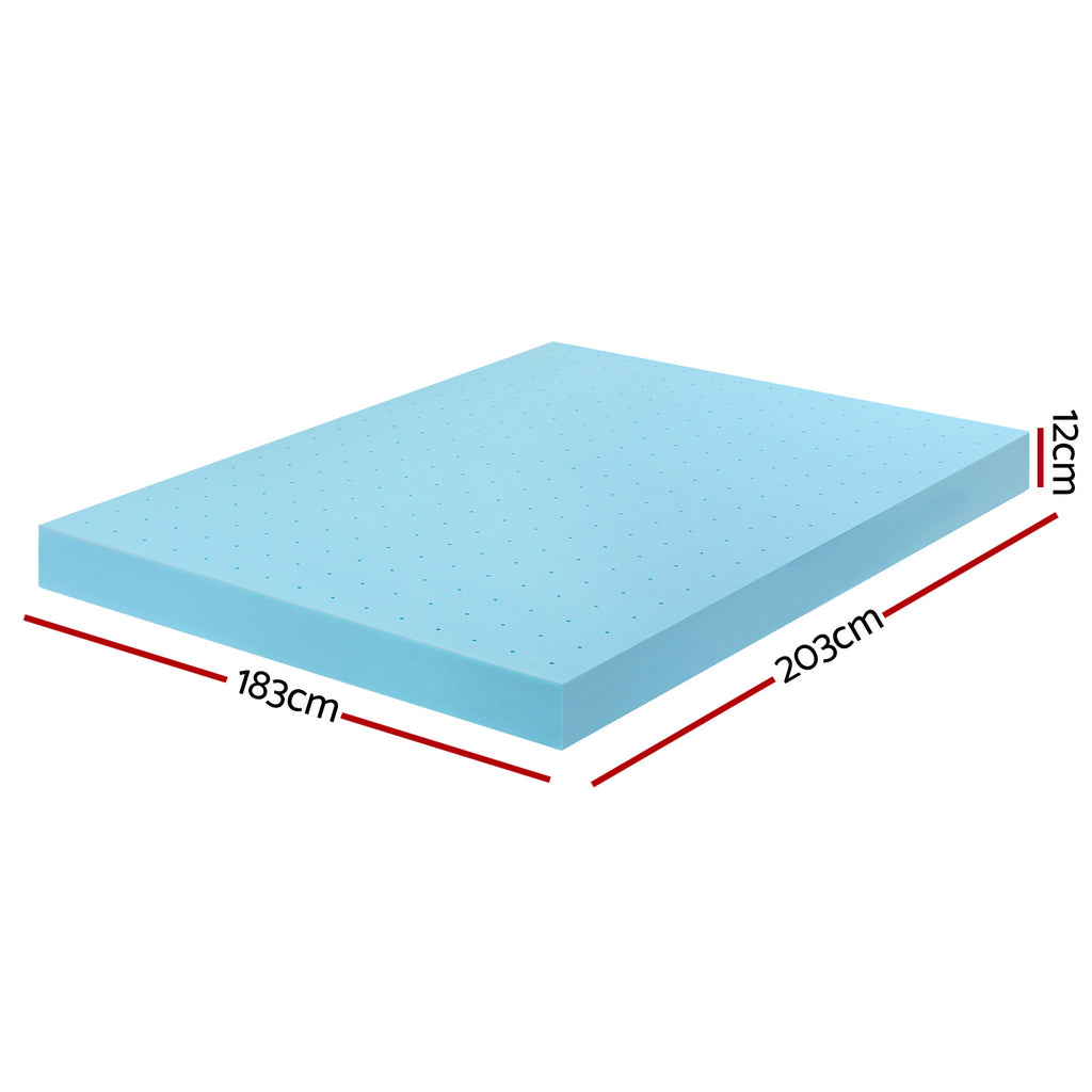 Giselle 12cm Memory Foam Mattress Topper Ventilated Cool Gel Bamboo Cover King