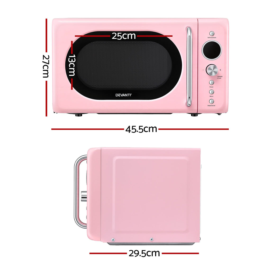 Devanti 20L Microwave Oven 700W Pink