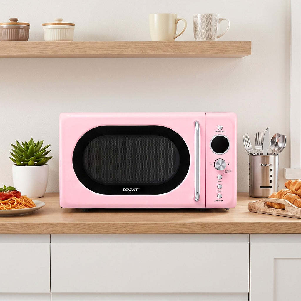 Devanti 20L Microwave Oven 700W Pink