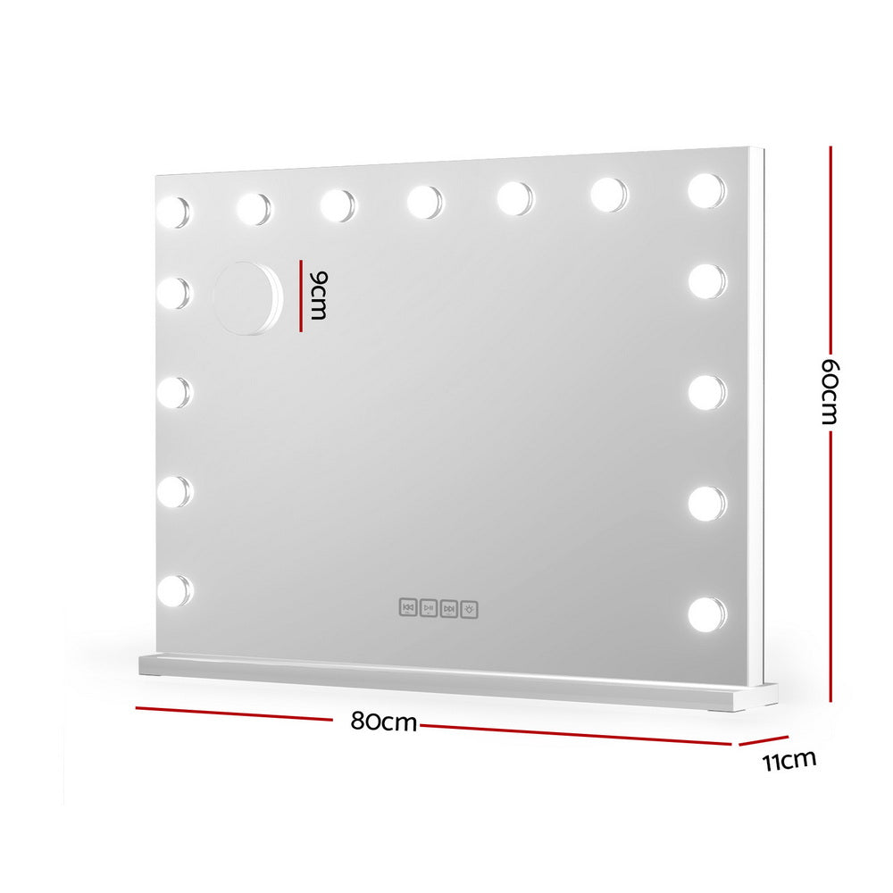 Embellir 蓝牙化妆镜 80x58cm 好莱坞梳妆台带 LED 灯壁