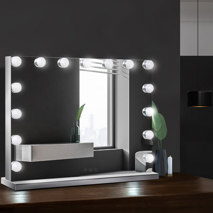 Embellir Makeup Mirror 58x46cm Hollywood Vanity with LED Light Tabletop Wall