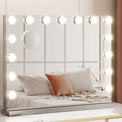 Embellir Makeup Mirror 58x46cm Hollywood Vanity with LED Light Tabletop Wall