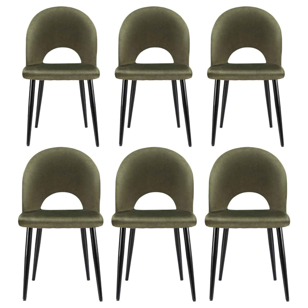 Artiss Dining Chairs Set of 6 Velvet Hollow Green