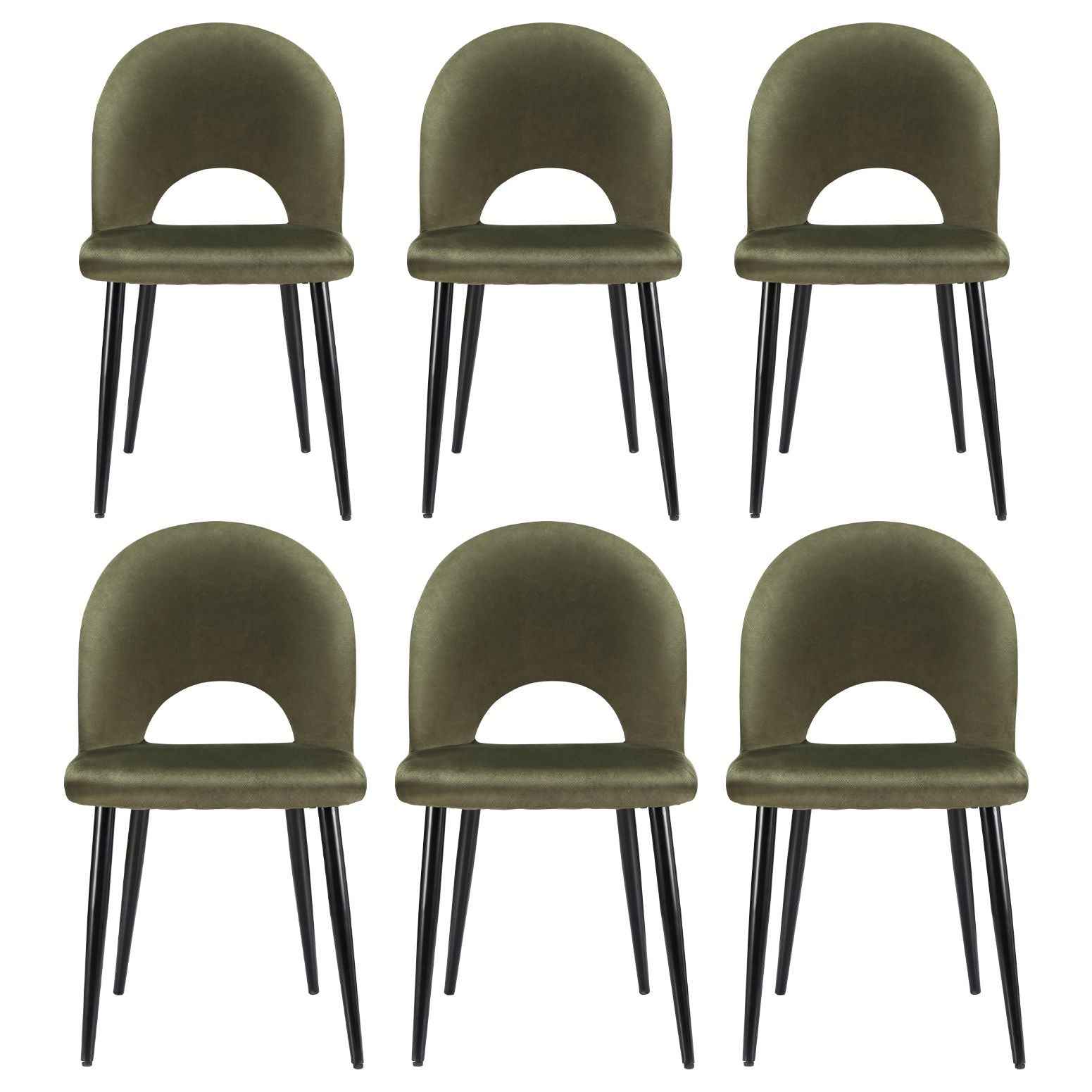 Artiss Dining Chairs Set of 6 Velvet Hollow Green