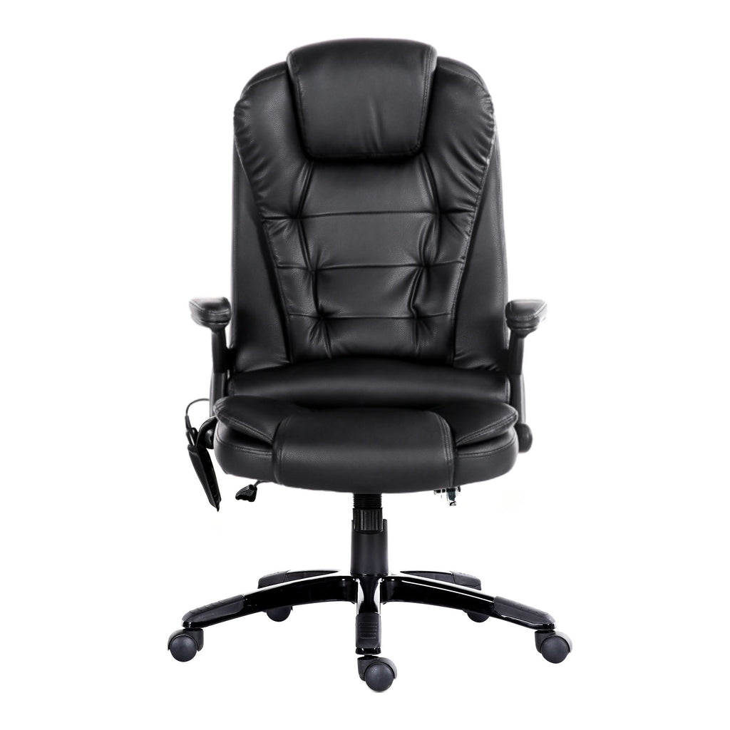 Artiss 8 Point Massage Office Chair Heated Seat Recliner PU Black