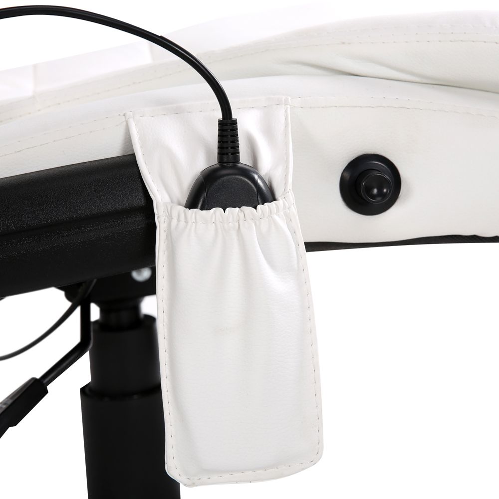 Silla de oficina con masaje de 8 puntos Artiss, asiento reclinable con calefacción, PU, ​​color blanco