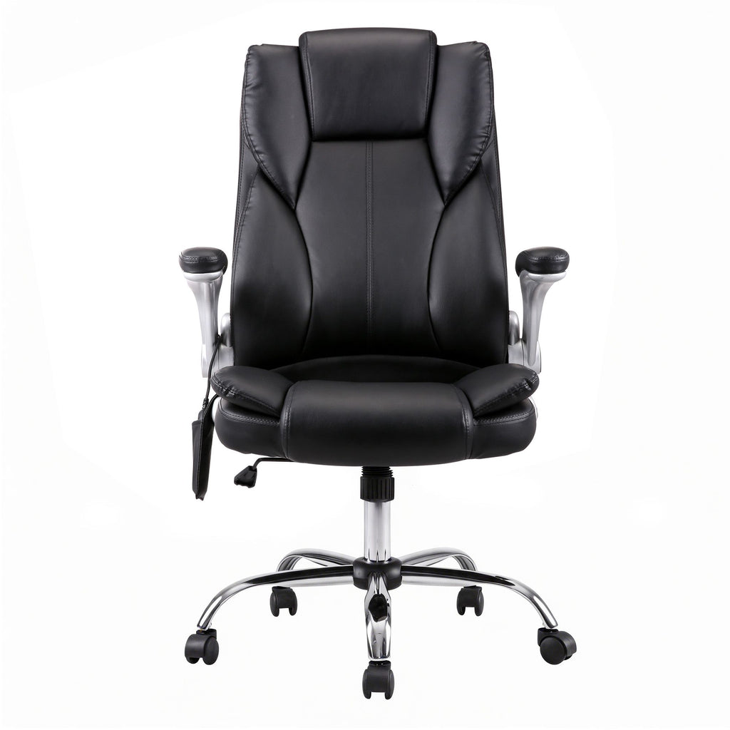 Artiss 8 Point Massage Office Chair PU Leather Black