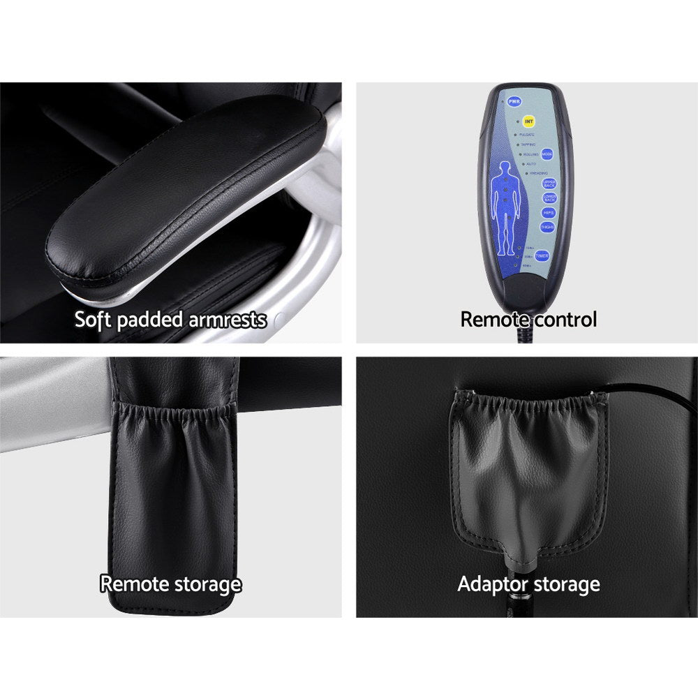 Artiss 8 Point Massage Office Chair PU Leather Black - YDS.com.au