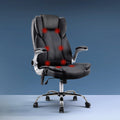 Artiss 8 Point Massage Office Chair PU Leather Black - YDS.com.au