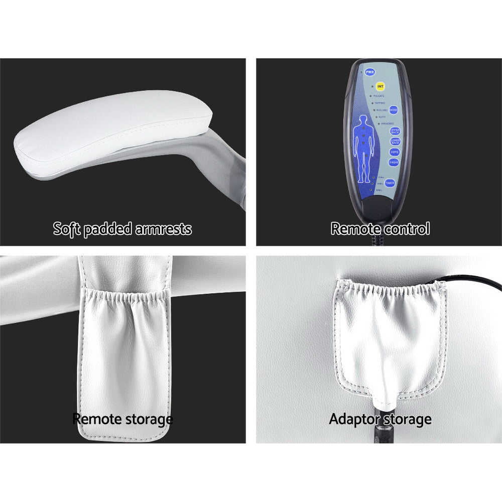 Artiss 8 Point Massage Office Chair PU Leather White - YDS.com.au