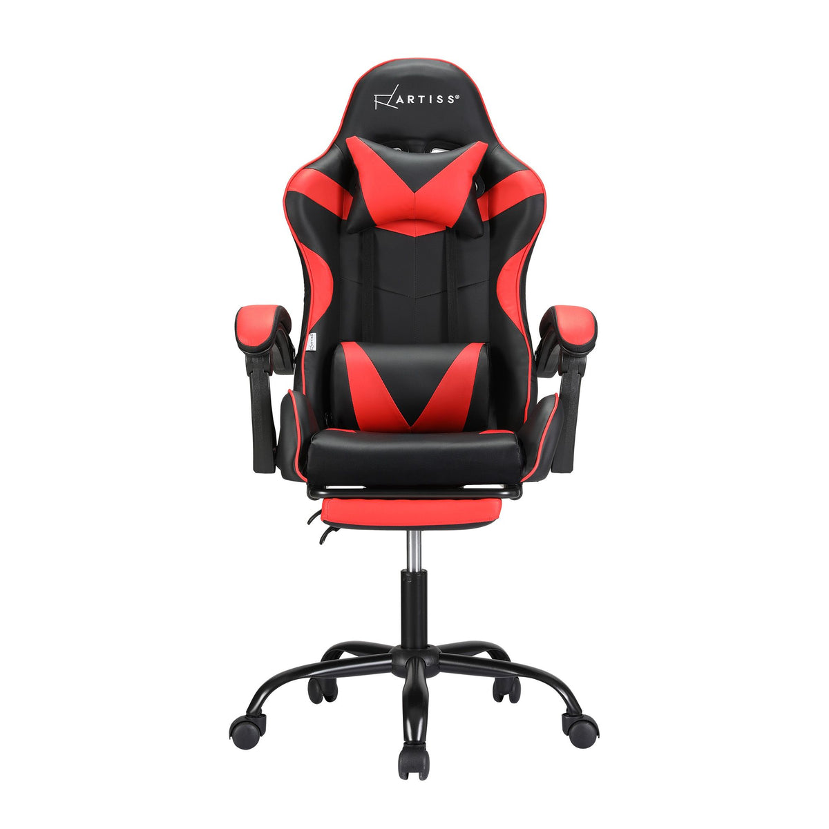 Artiss 2 Point Massage Gaming Office Chair Footrest Red