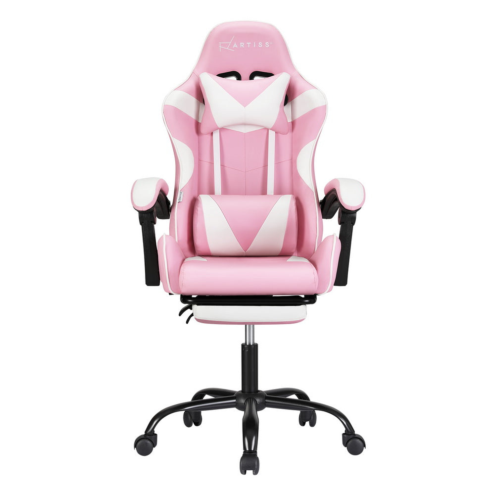 Reposapiés para silla de oficina para juegos con masaje de 2 puntos Artiss, color rosa