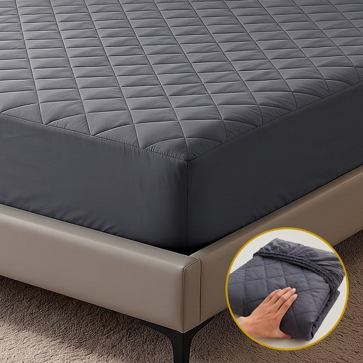 Giselle Water-Resistant Mattress Protector Microfiber 360° Fit Queen