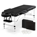 Zenses Massage Table 55cm 2 Fold Aluminium Massage Bed Portable Beauty Therapy Black
