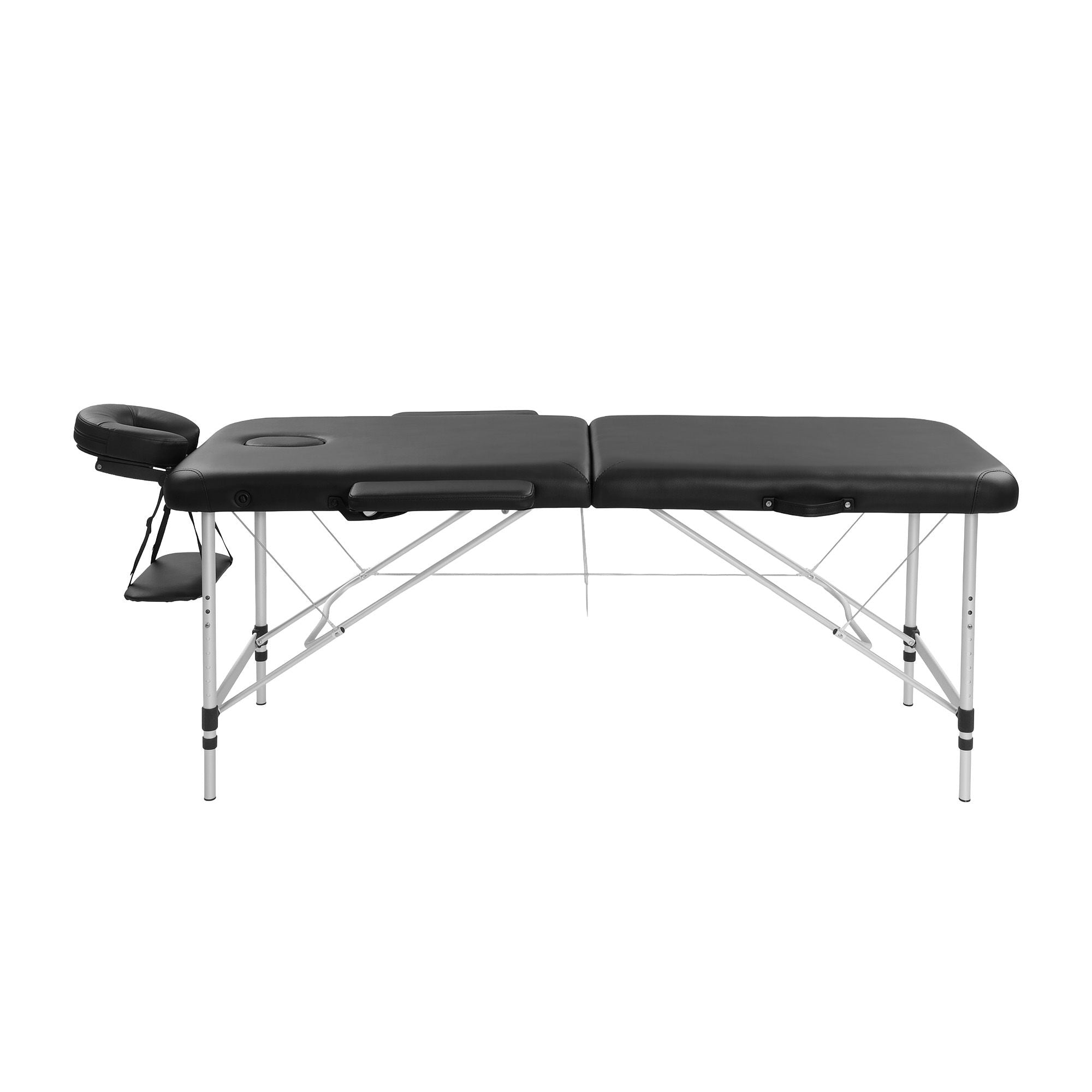 Zenses Massage Table 55cm 2 Fold Aluminium Massage Bed Portable Beauty Therapy Black