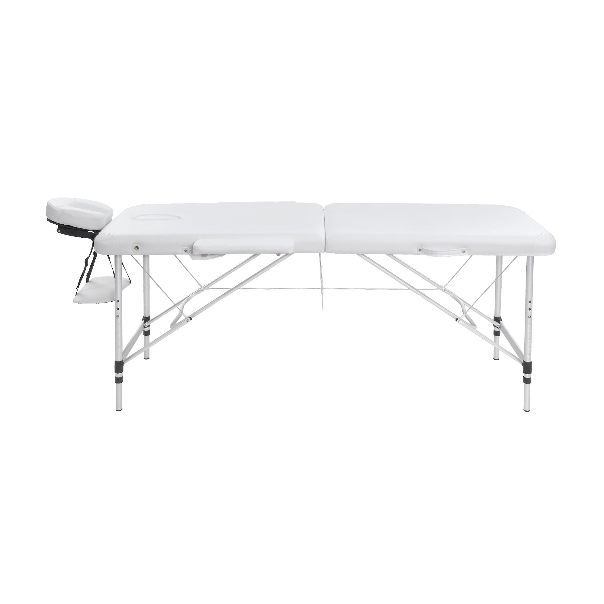 Zenses Massage Table 75cm 2 Fold Aluminium Massage Bed Portable Beauty Therapy White