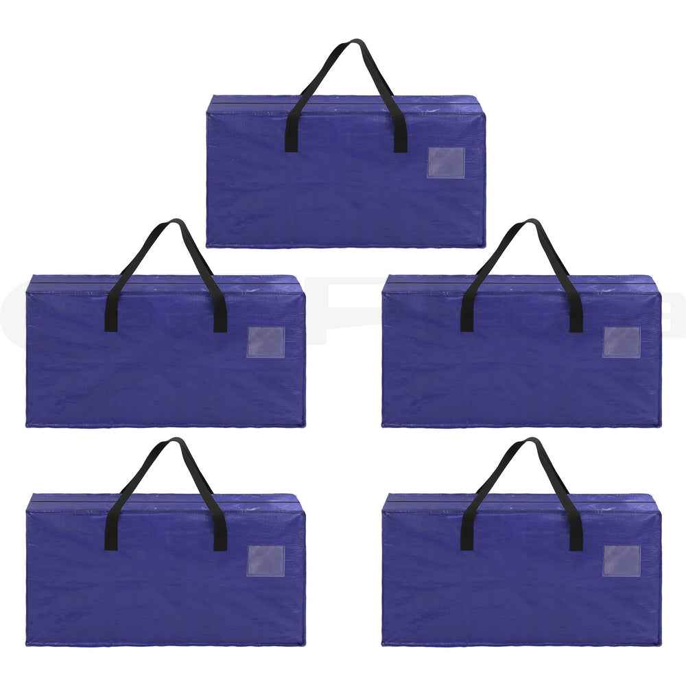 Artiss Moving Bags Heavy Duty Waterproof Backpack Straps Large Storage Totes 5 Pack Blue