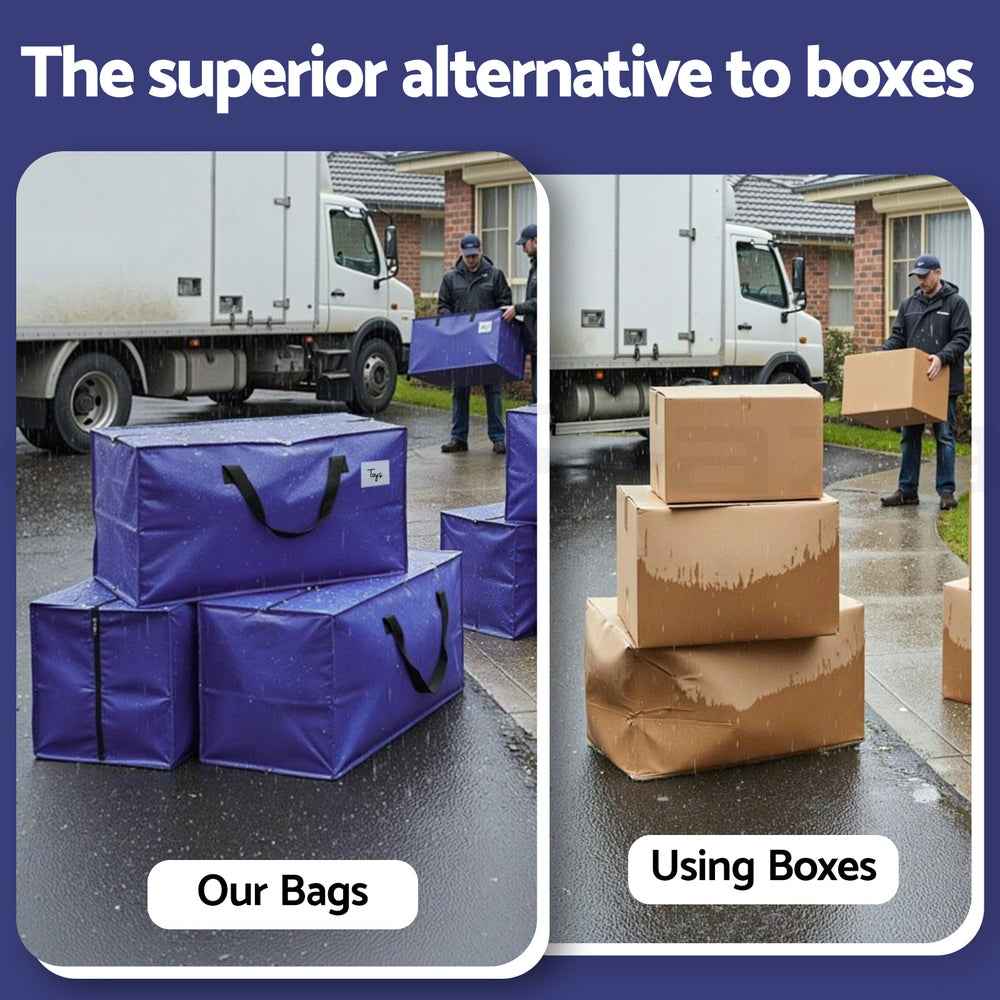 Artiss Moving Bags Heavy Duty Waterproof Backpack Straps Large Storage Totes 5 Pack Blue