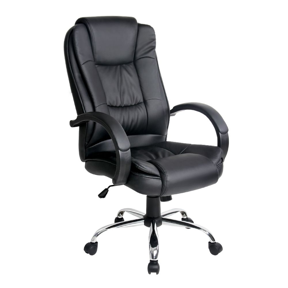 Silla ejecutiva de oficina Artiss con inclinación en cuero negro