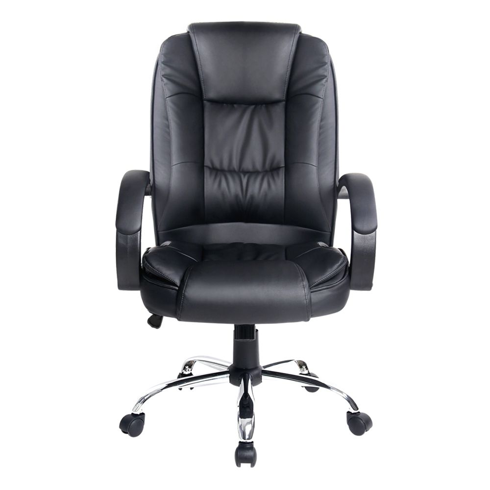 Silla ejecutiva de oficina Artiss con inclinación en cuero negro