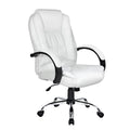 Silla de oficina ejecutiva Artiss con inclinación en cuero blanco