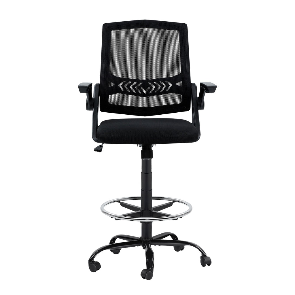 Silla de oficina Artiss Taburete de dibujo Sillas de malla Negro