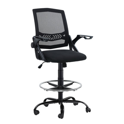 Silla de oficina Artiss Taburete de dibujo Sillas de malla Negro