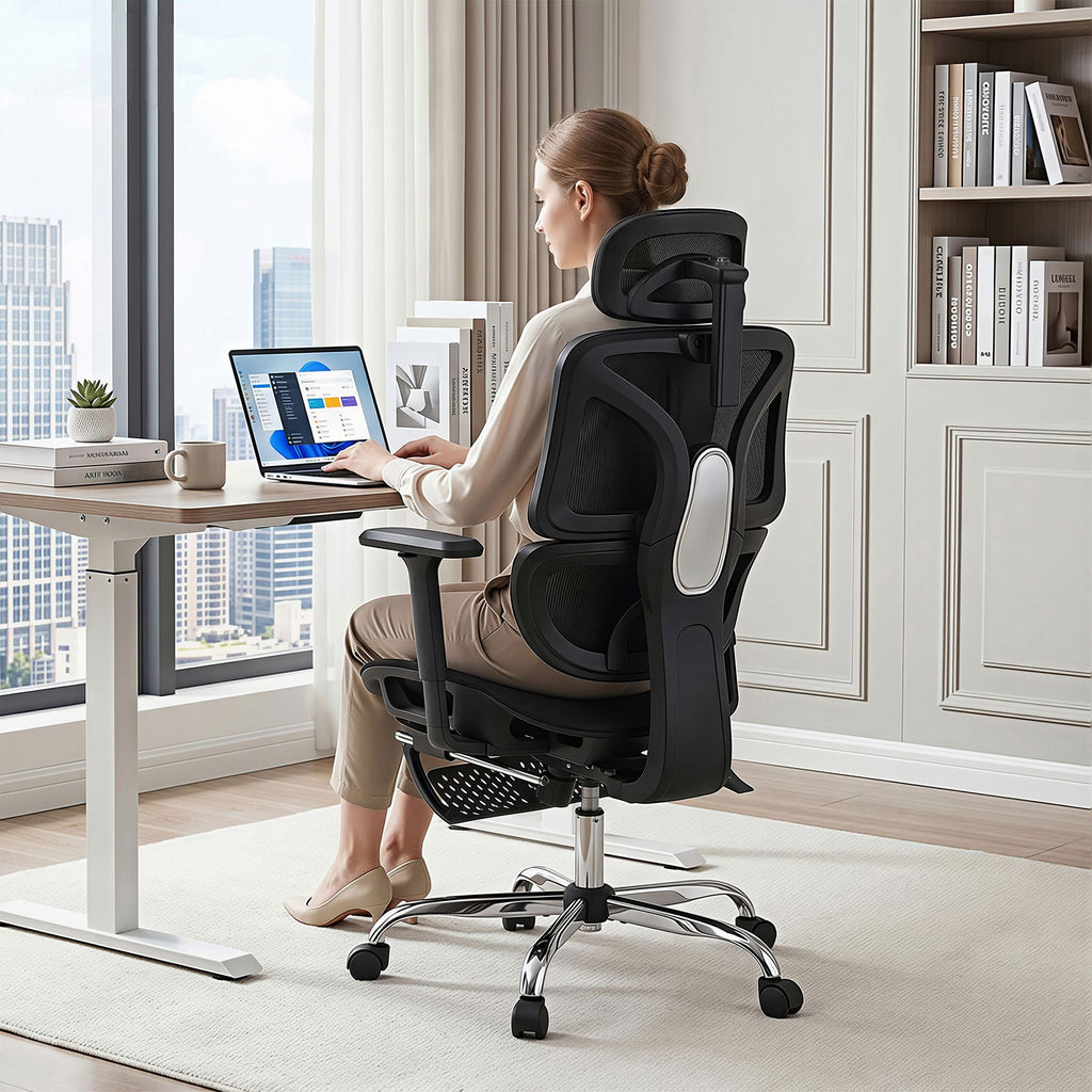 Artiss Ergonomic Office Chair Footrest Black
