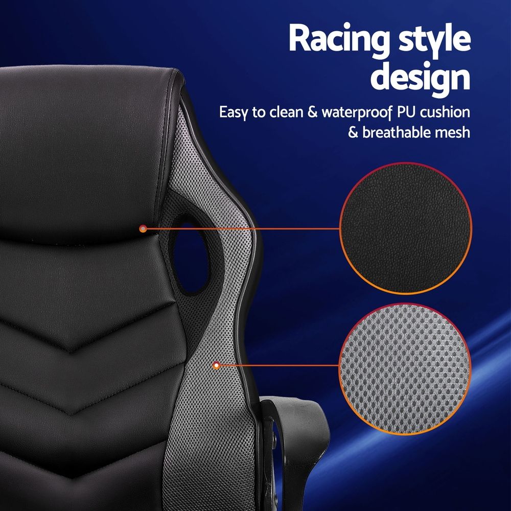 Silla de oficina para juegos Artiss Sillas de computadora Gris
