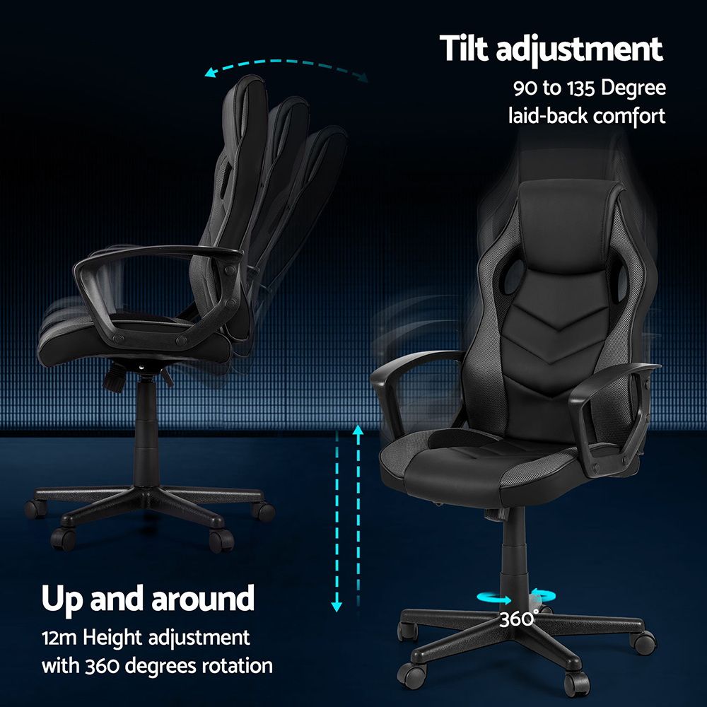 Silla de oficina para juegos Artiss Sillas de computadora Gris