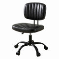 Artiss Armless Office Chair with Wheels, Ergonomic PU Leather Office Desk Chair, Height Adjustable 360° Swivel Computer Task Chair for Home Office, Study Room & Small Space, Black
