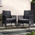 Sillas de comedor para exteriores Gardeon de 2 piezas, muebles de patio, sillón de mimbre para jardín