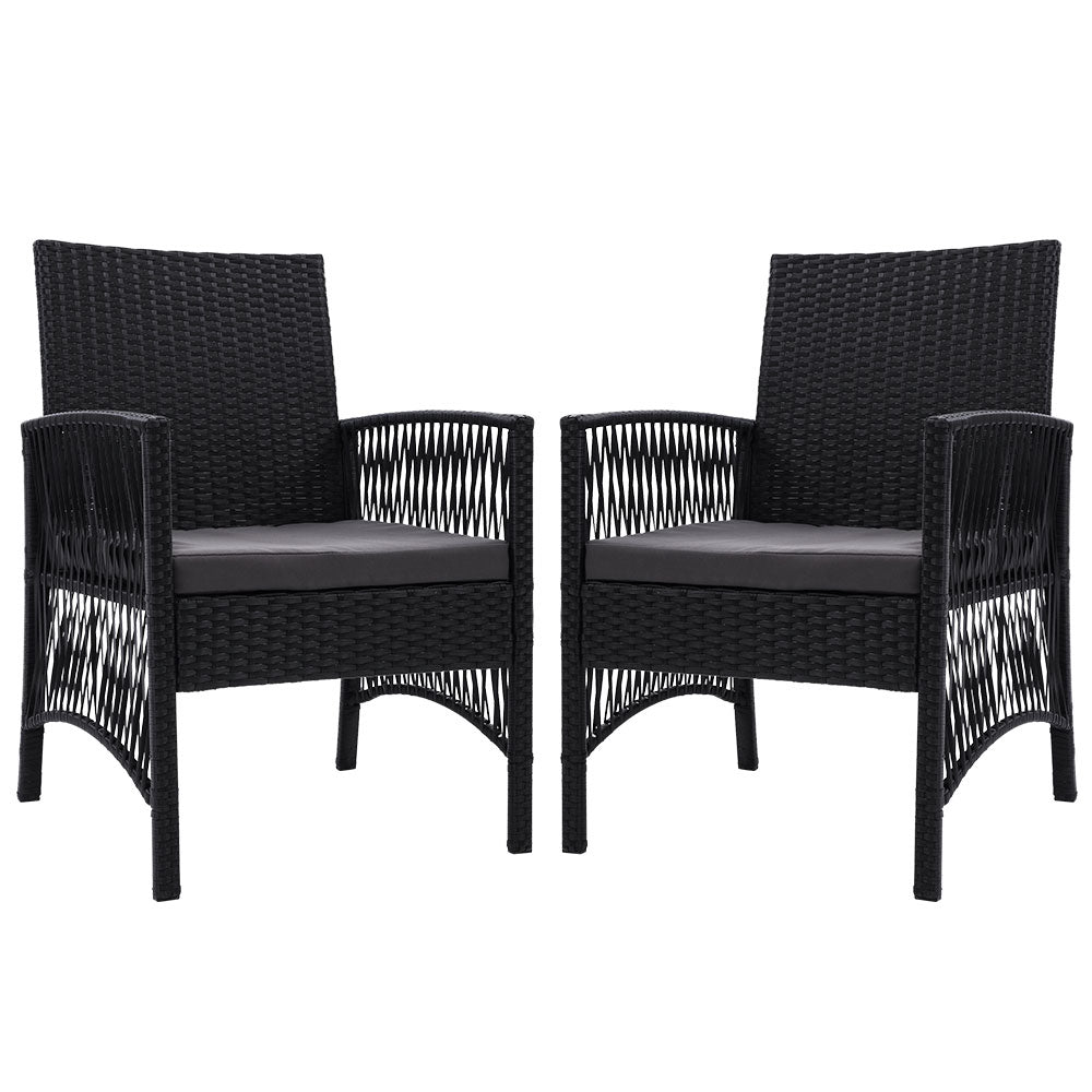 Sillas de comedor para exteriores Gardeon de 2 piezas, muebles de patio, sillón de mimbre para jardín