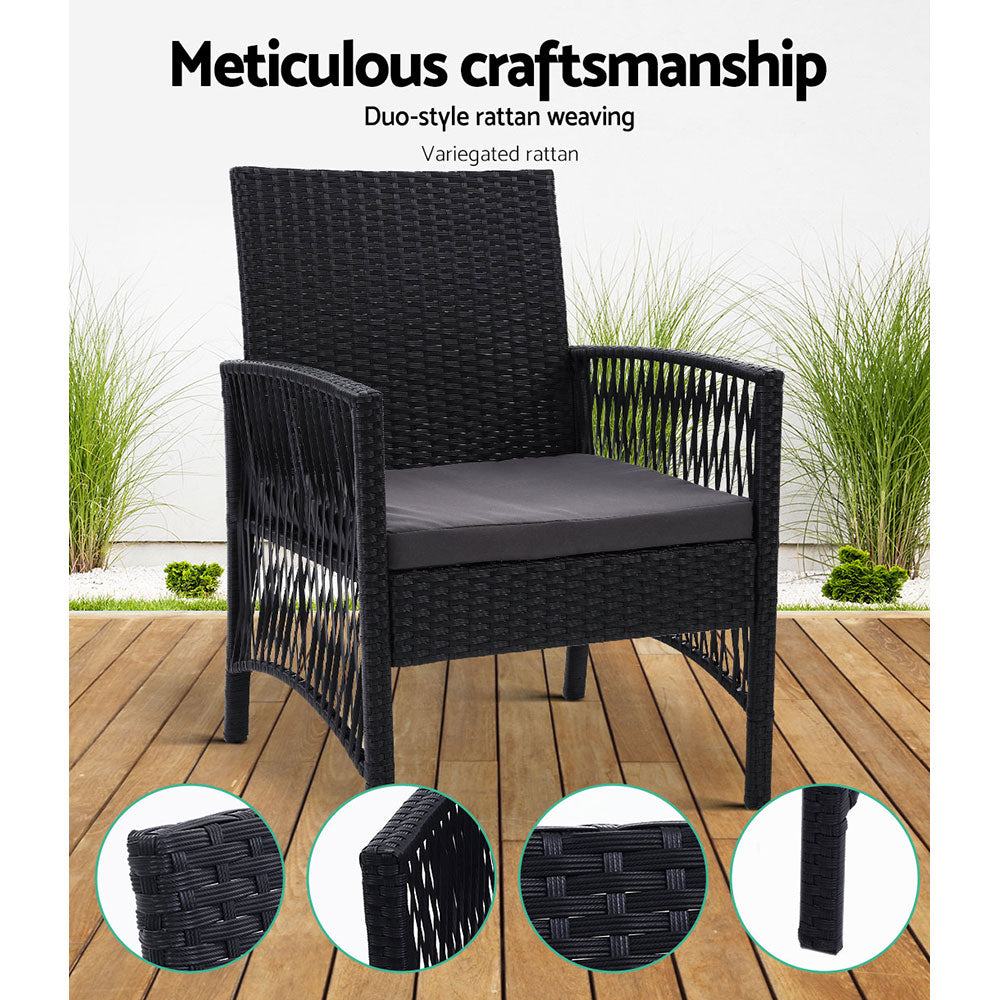 Sillas de comedor para exteriores Gardeon de 2 piezas, muebles de patio, sillón de mimbre para jardín