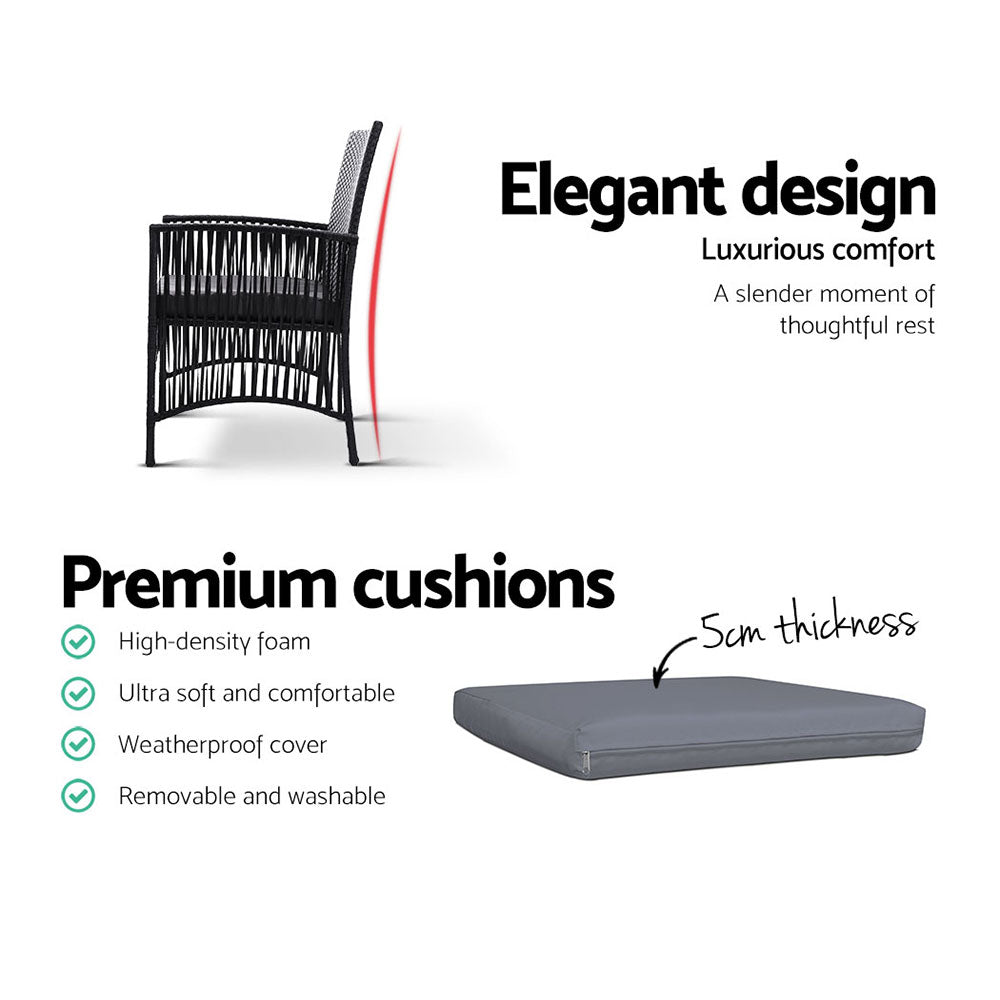 Sillas de comedor para exteriores Gardeon de 2 piezas, muebles de patio, sillón de mimbre para jardín