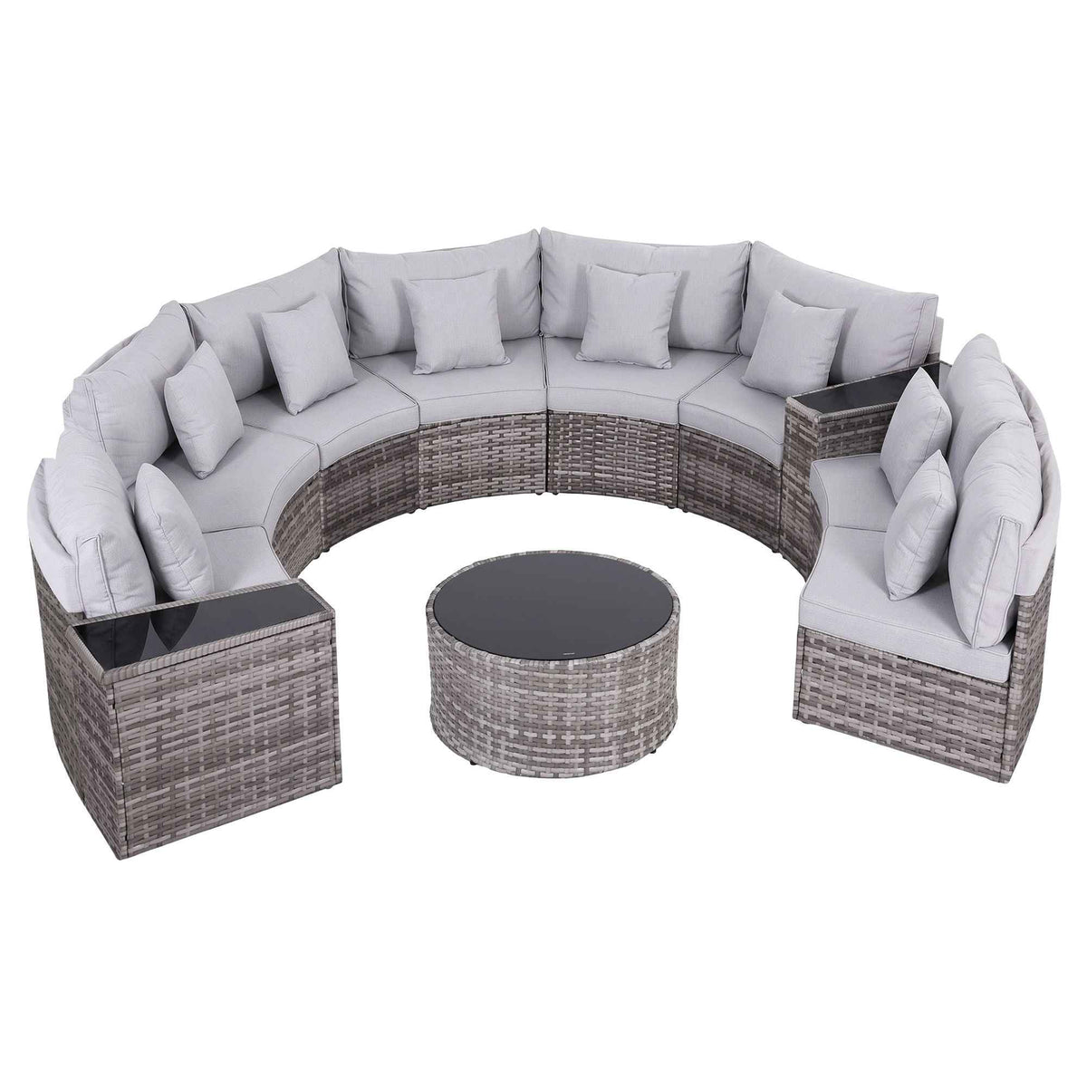 Gardeon 8 Seater Outdoor Sofa Set 11PCS Table Chair Set Garden Rattan Furniture