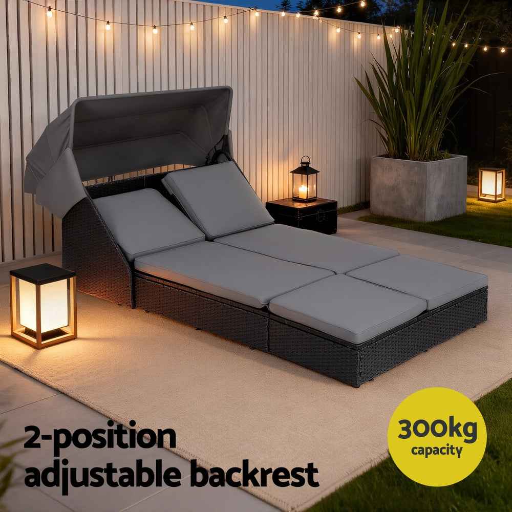 Gardeon Outdoor Day Bed Sun Lounge Setting Wicker Lounger Patio Furniture