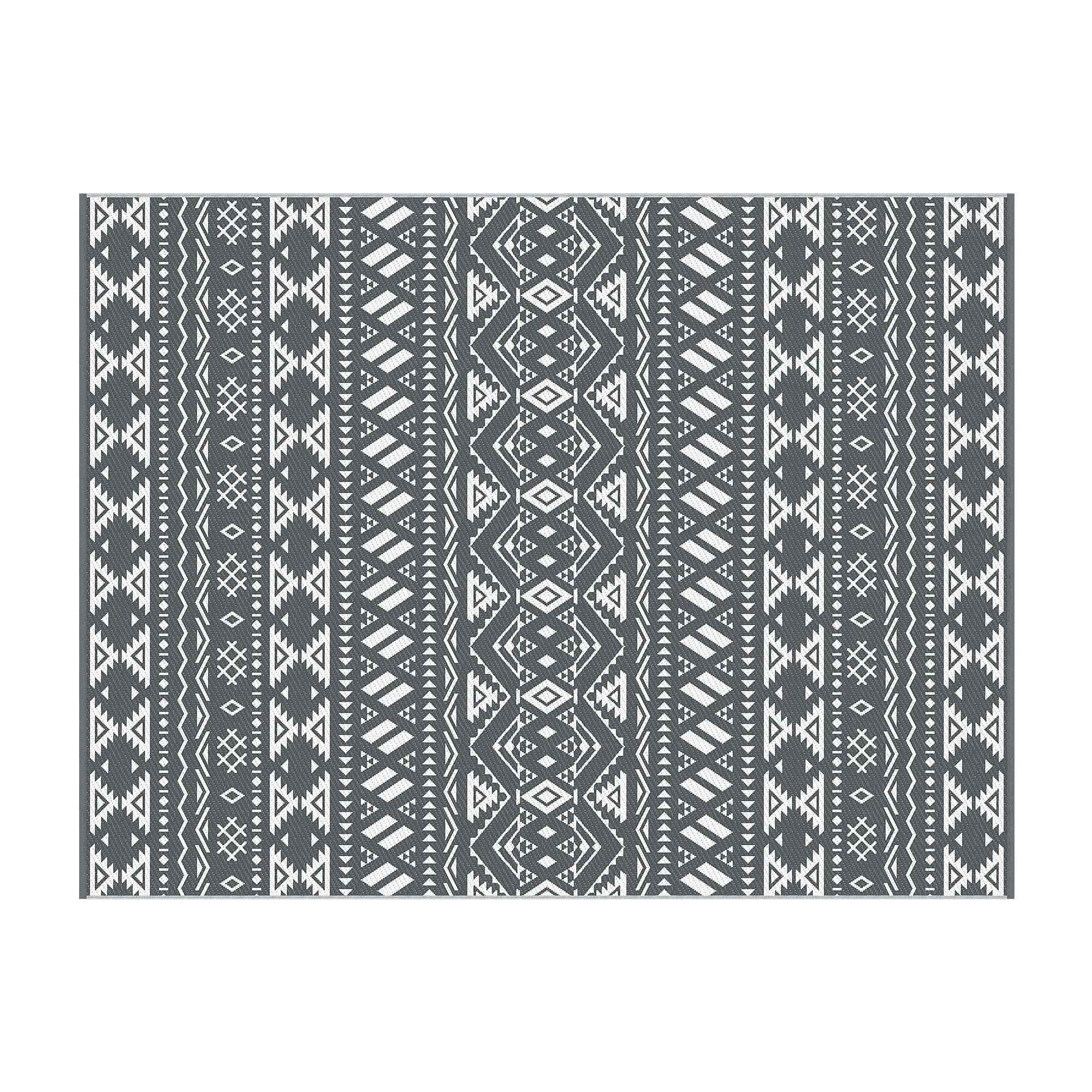 Gardeon Outdoor Rugs 274x366cm Large Carpet Reversible Area Mat PP Dual-Sided Patio Rug Bohemian