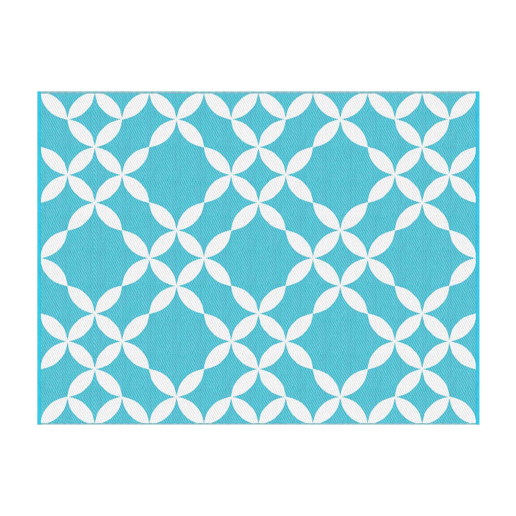 Gardeon Outdoor Rugs 274x366cm Large Carpet Reversible Area Mat PP Dual-Sided Patio Rug Light Blue