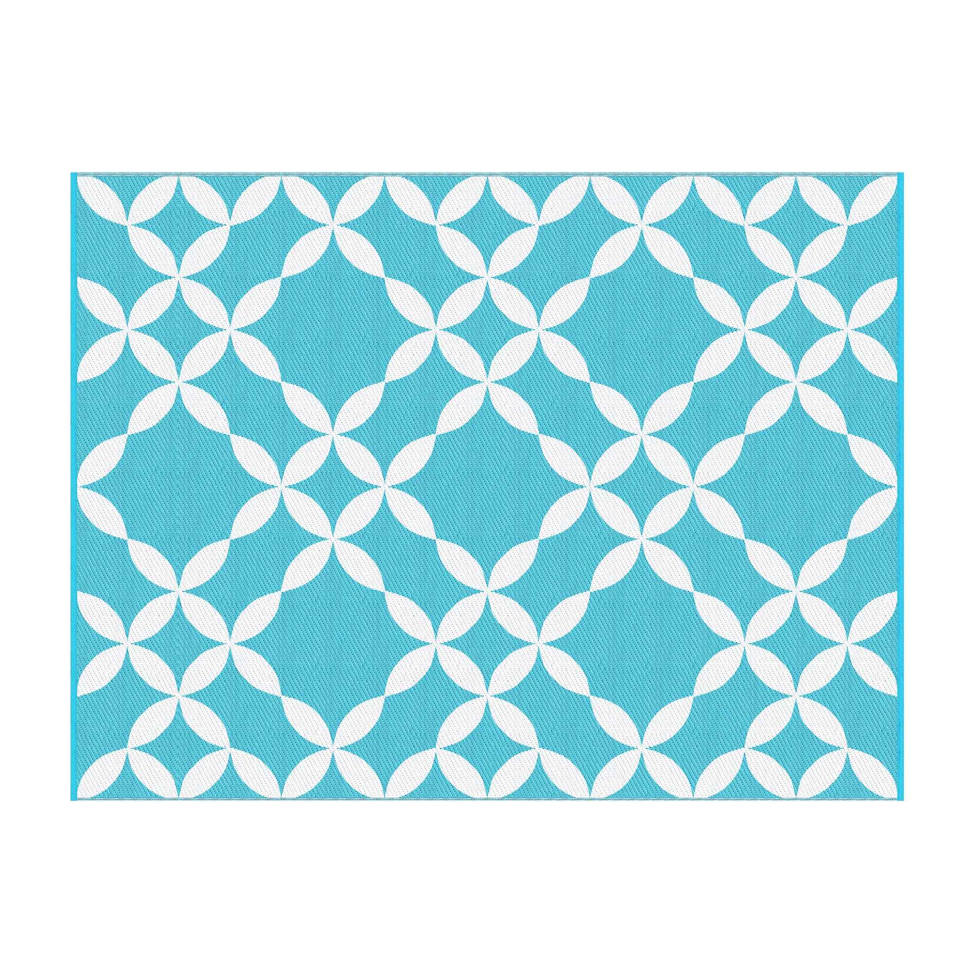Gardeon Outdoor Rugs 274x366cm Large Carpet Reversible Area Mat PP Dual-Sided Patio Rug Light Blue
