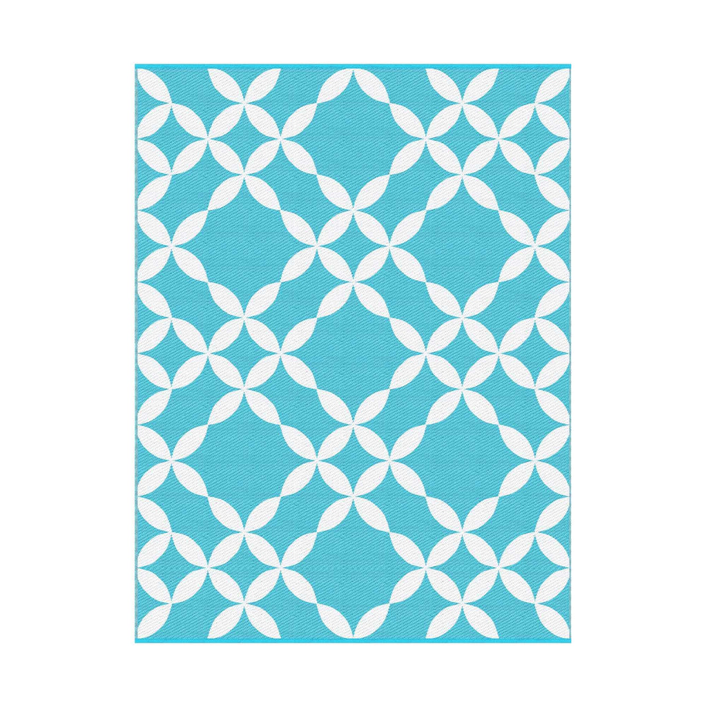 Gardeon Outdoor Rugs 274x366cm Large Carpet Reversible Area Mat PP Dual-Sided Patio Rug Light Blue