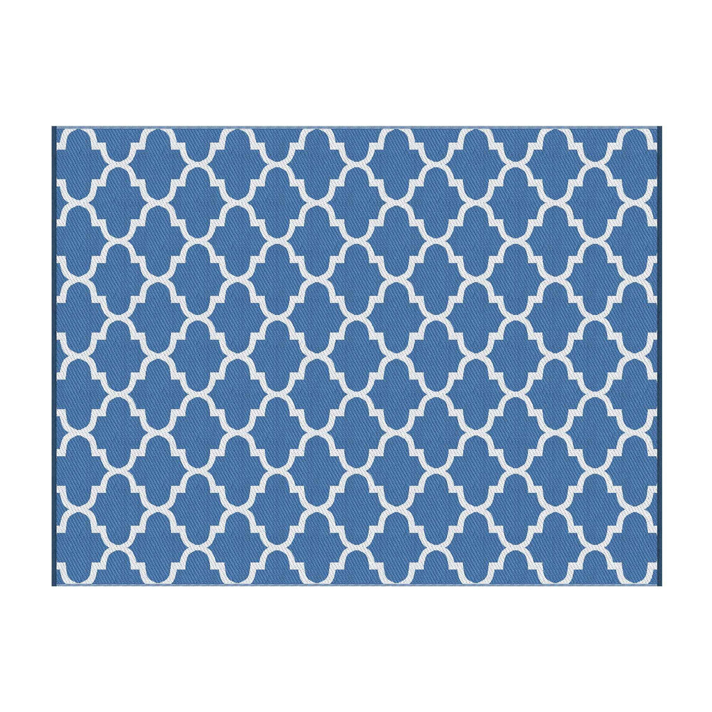 Gardeon Outdoor Rugs 274x366cm Large Carpet Reversible Area Mat PP Dual-Sided Patio Rug Blue