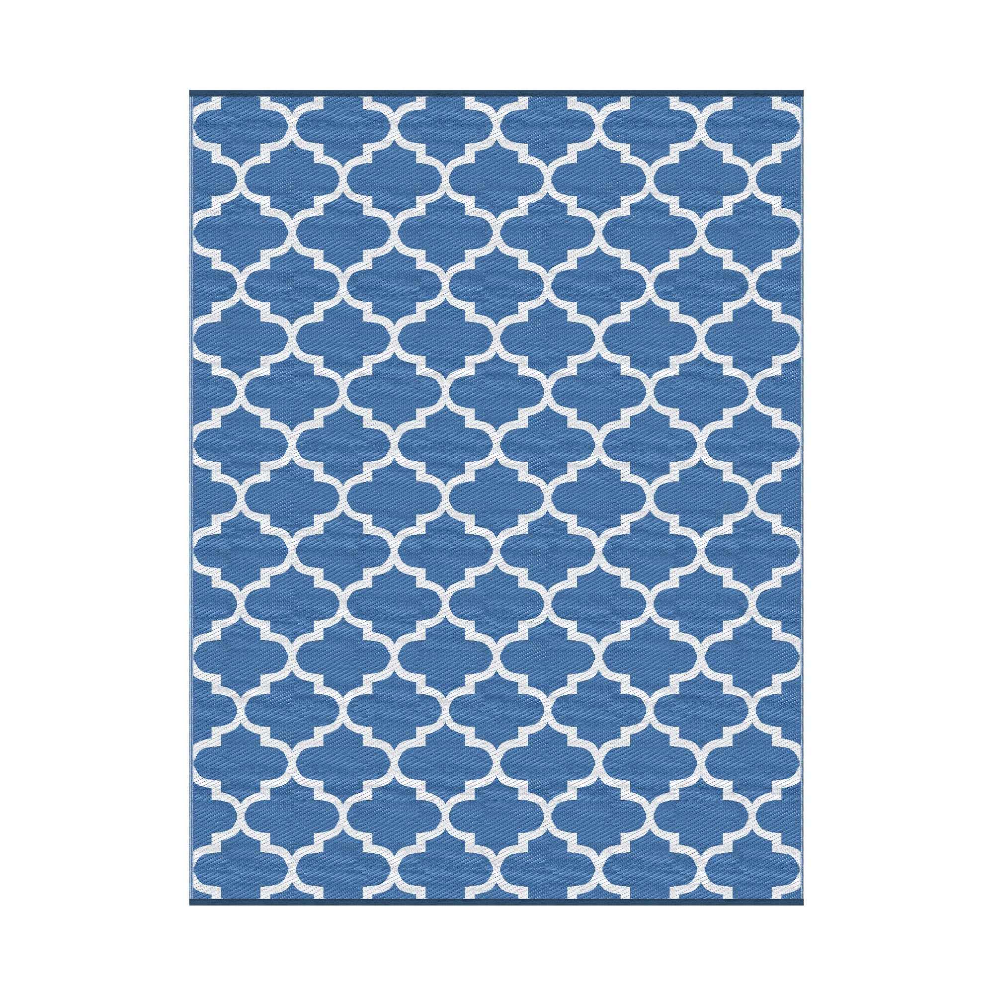 Gardeon Outdoor Rugs 274x366cm Large Carpet Reversible Area Mat PP Dual-Sided Patio Rug Blue