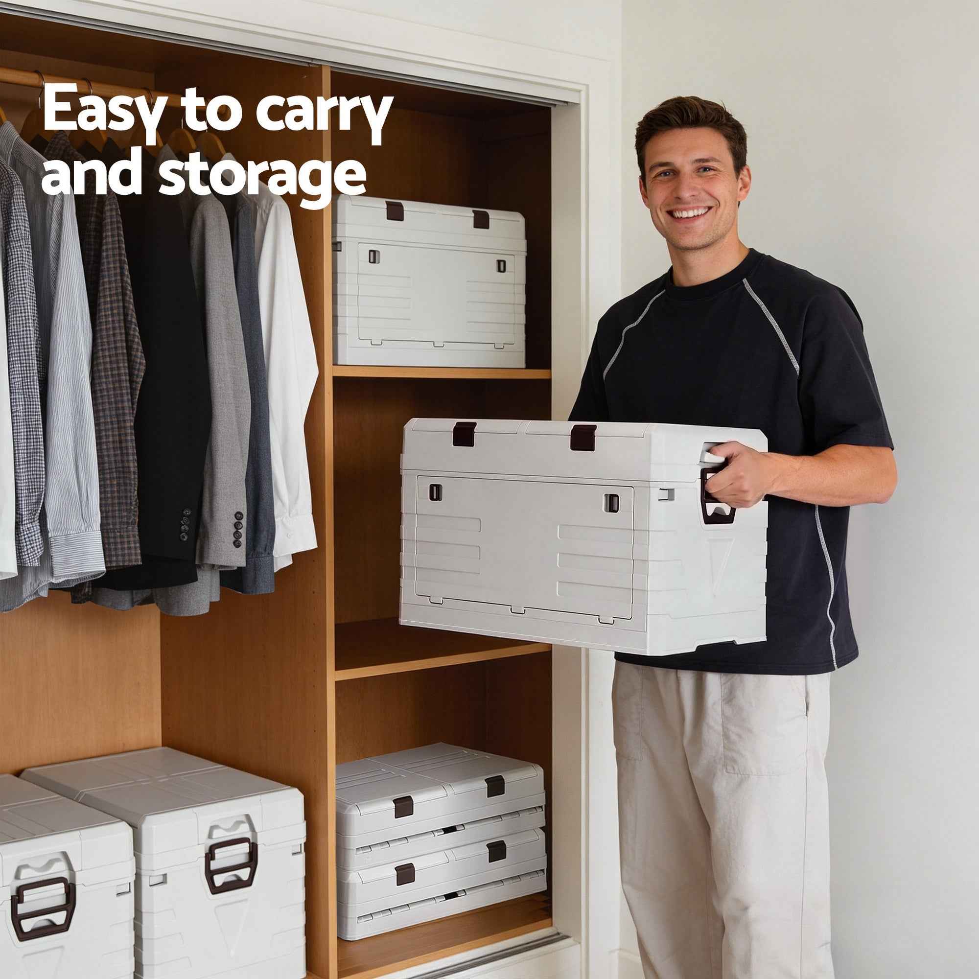 Gardeon 60L Outdoor Storage Box Foldable Camping Collapsible Bins Organizer