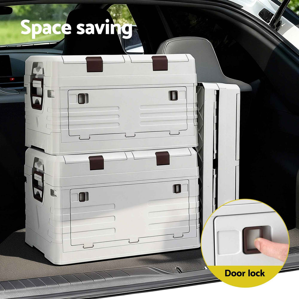 Gardeon 80L Outdoor Storage Box Foldable Camping Collapsible Bins Organizer