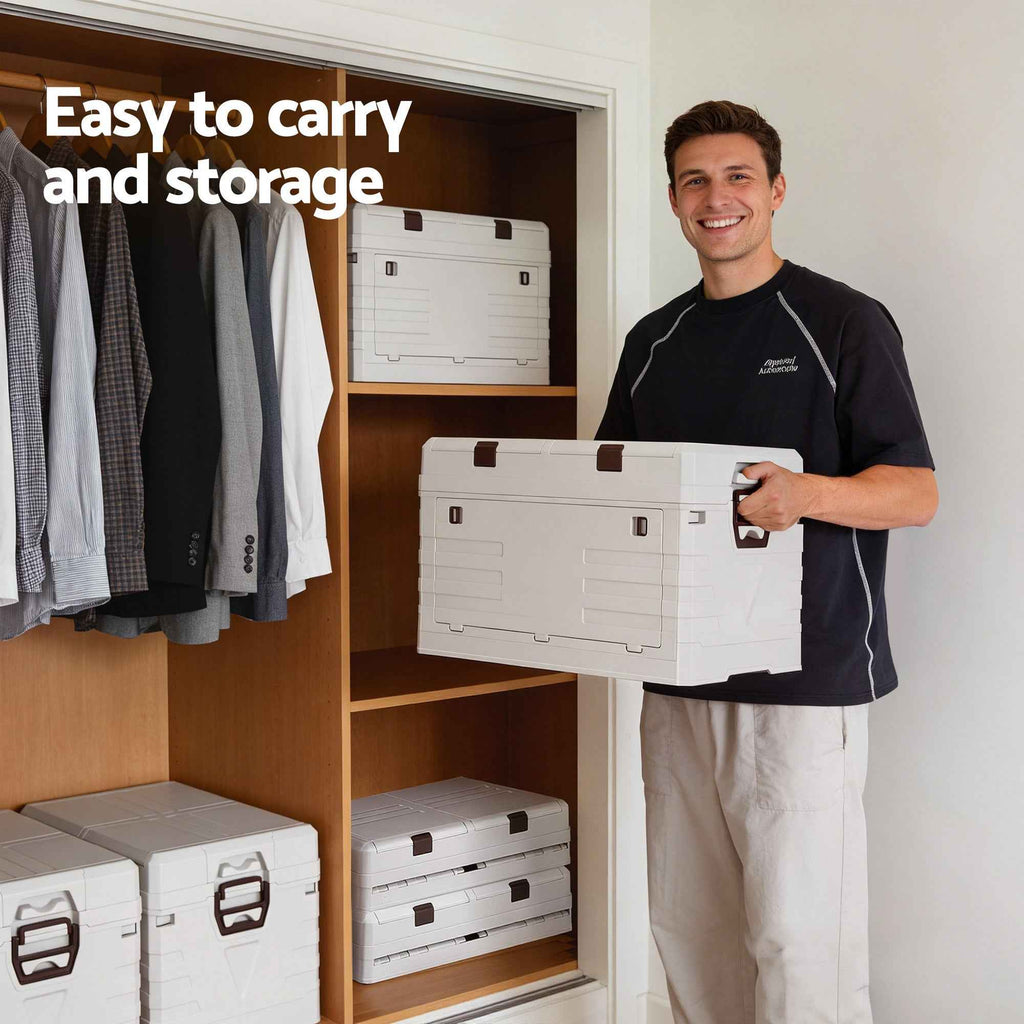Gardeon 80L Outdoor Storage Box Foldable Camping Collapsible Bins Organizer