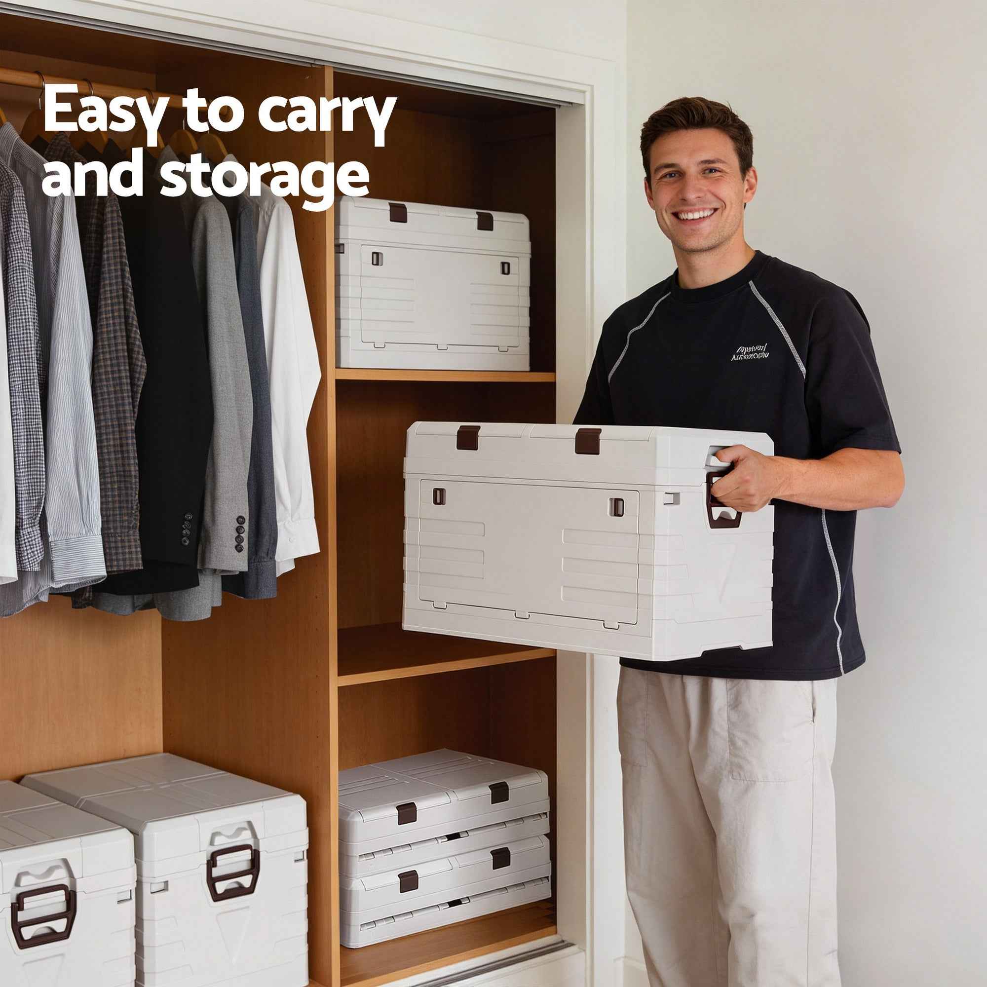 Gardeon 80L Outdoor Storage Box Foldable Camping Collapsible Bins Organizer